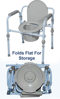 Folding Steel Commode